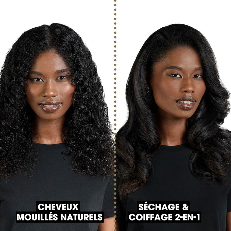 Avant / apr&egrave;s utilisation de la brosse soufflante 2-en-1 ghd duet blowdry